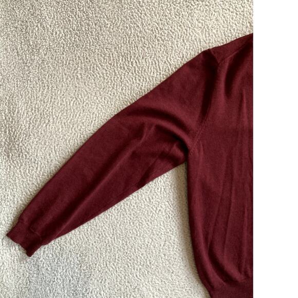 BROOKS BROTHERS Merino Wool Sweater Mens Large Brick Red Quiet Luxury Classic - Picture 8 of 11